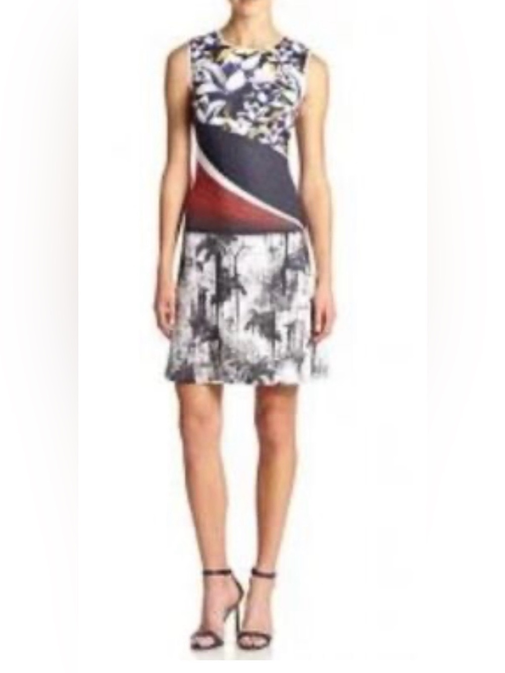 NWOT💥Clover Canyon Forbidden Forest Sleeveless Mixed-Print A-Line Dress, XS